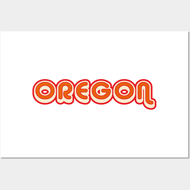 Oregon retro 70s vintage graphic with shadow Wall Art by Webdango